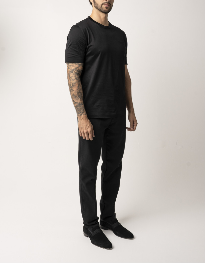 Scissor Scriptor Black Straight-Leg Cotton Drawstring Chinos image